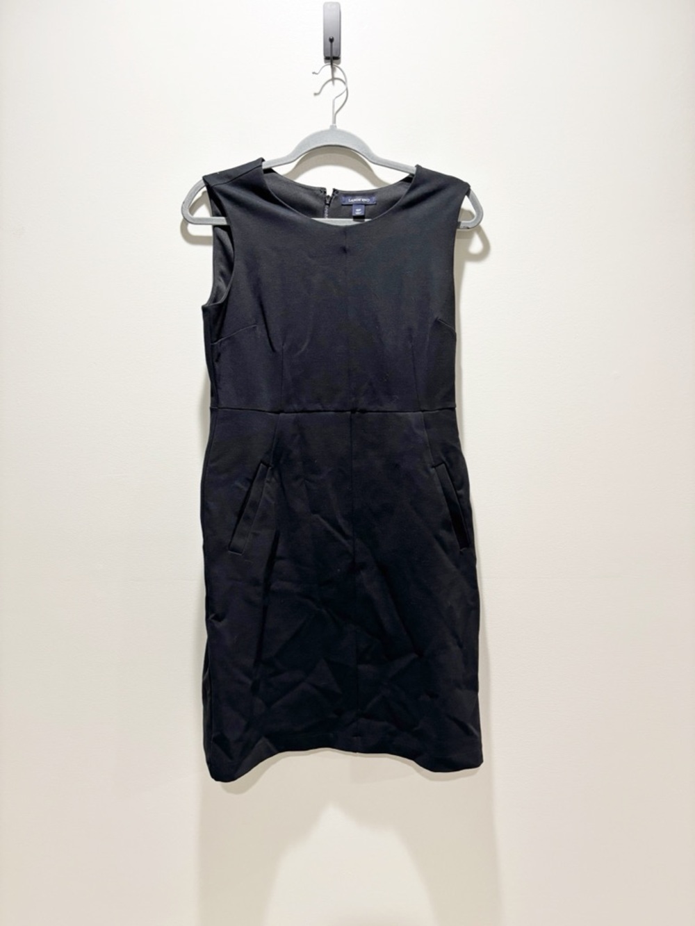 Lands' End Black Sleeveless Sheath Dress Professional Work Wear Business Causal